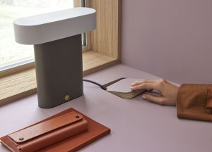 Furniture Linoleum 4010 lilac close up desk with hand
