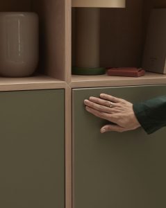Furniture Linoleum 4184 olive close up push to open